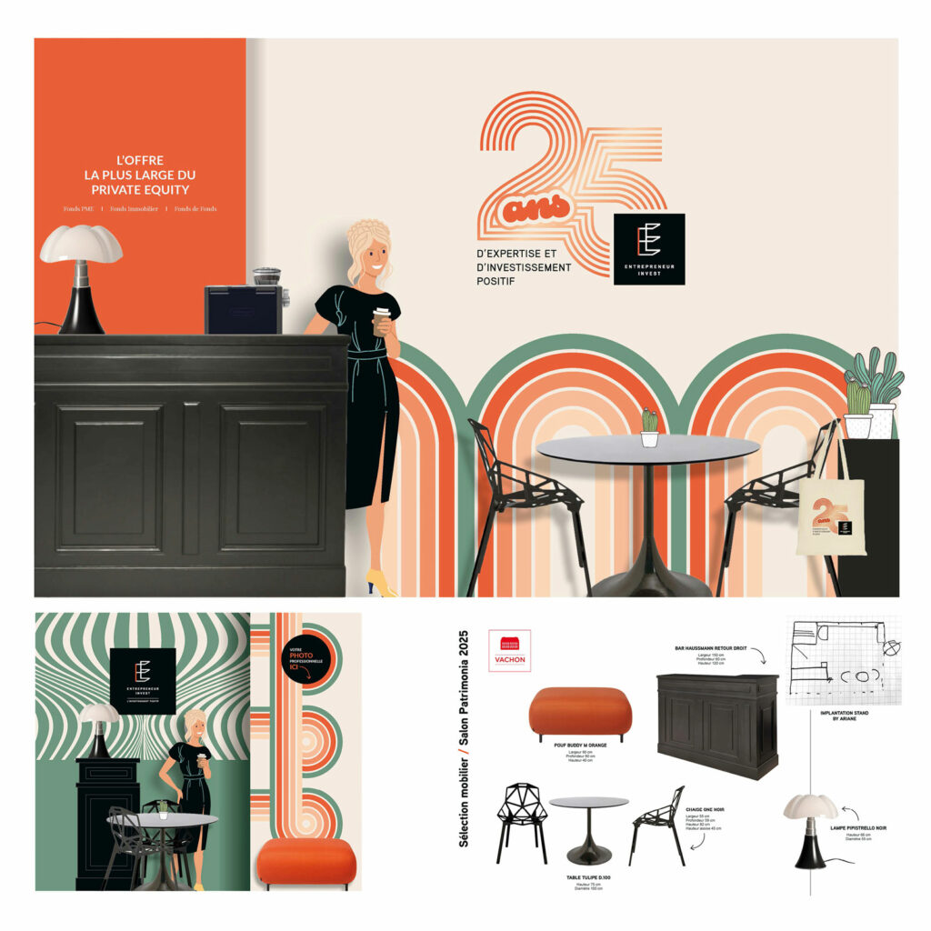 Entrepreneur Invest - habillage global du stand pour le salon Patrimonia